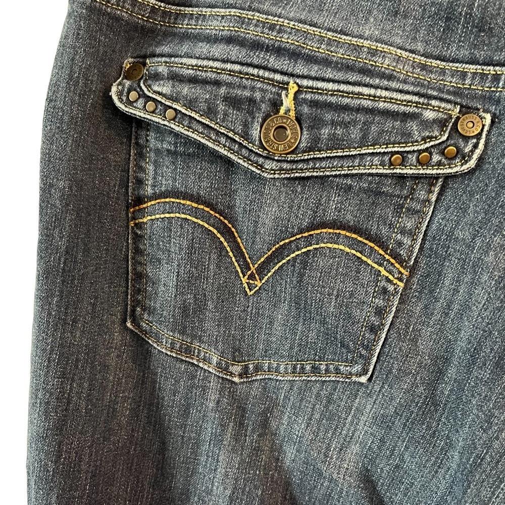 Levi's 515 dark wash bootcut jeans size 14L 32 waist 34 length back flap pocket - Picture 6 of 7